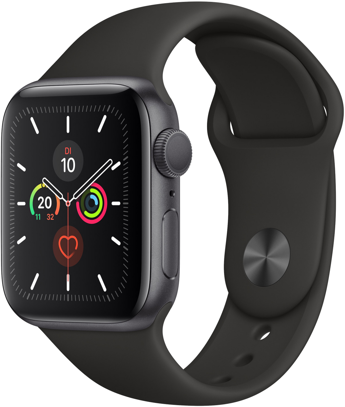 Apple Watch 5 LTE grau Alu 40mm Sportarmband schwarz MWX32 - Onhe Vertrag