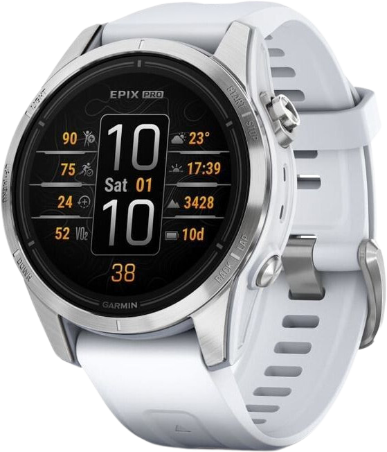 Garmin Epix Pro Gen 2 Standard 42mm Steinweiss/Silber Silikon Armband - Ohne Vertrag