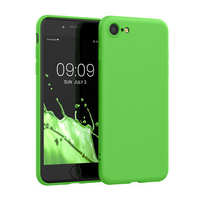 Slim rubberized silicone cover for Apple iPhone SE (2022) / iPhone SE (2020) / iPhone 8 / iPhone 7 in Neon green