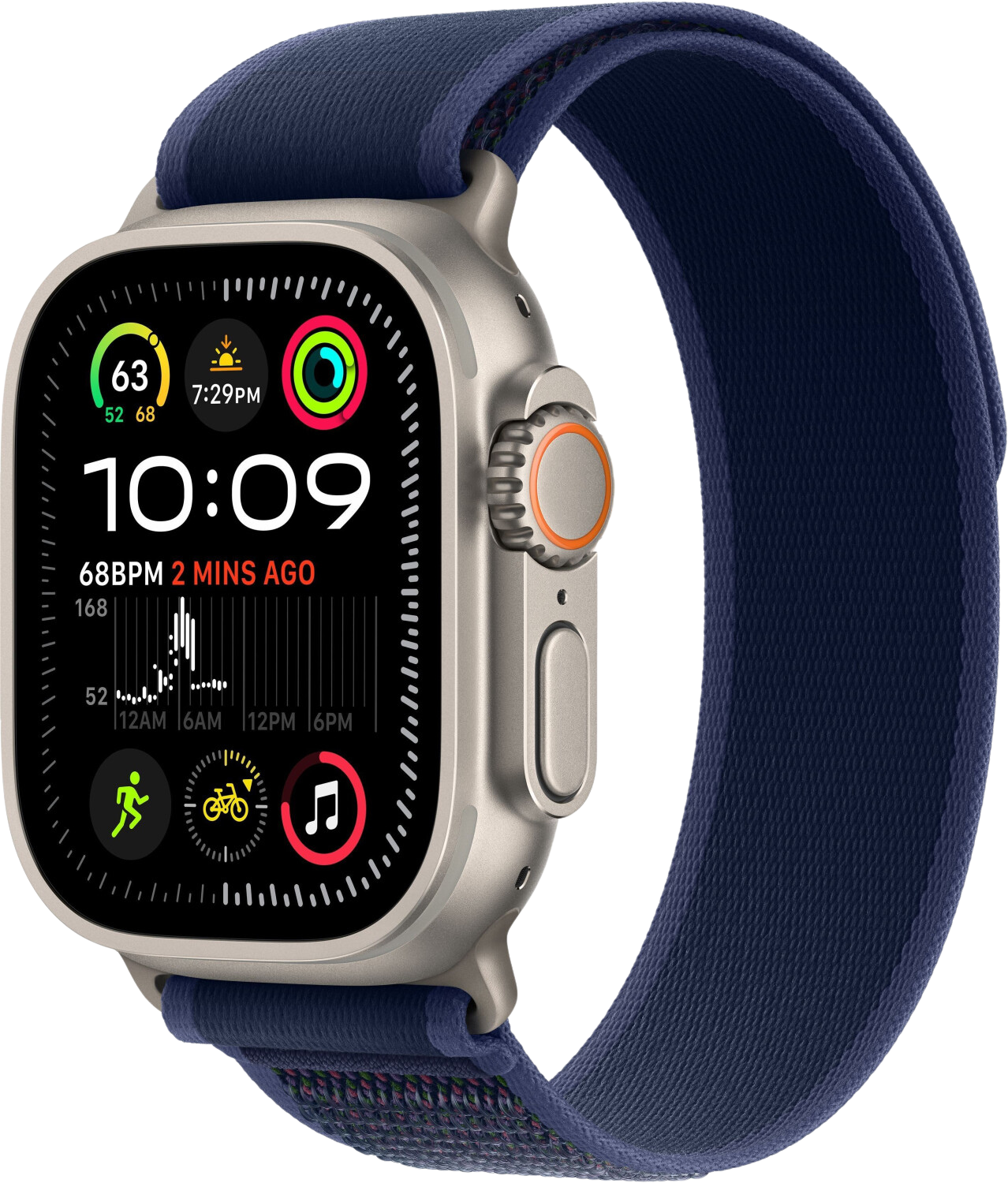 Apple Watch Ultra 2 2024 LTE Natur Titan 49mm Trail Loop Blau M/L MX4L3 - Ohne Vertrag