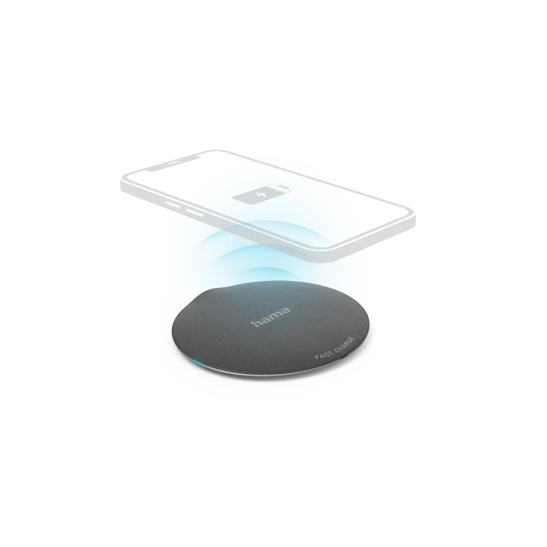 Hama Wireless Charger Qi-FC10 Metal, 10 W, wireless smartphone loading pad, SW