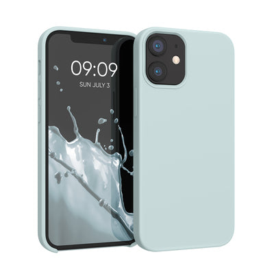 Gummierte Silikon Hülle für Apple iPhone 12 mini in Cool Mint