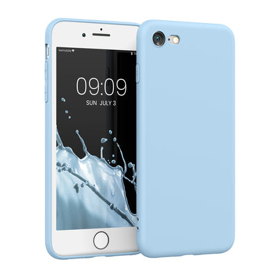 TPU case with camera protection for Apple iPhone SE (2022) / iPhone SE (2020) / iPhone 8 / iPhone 7 in light blue matt