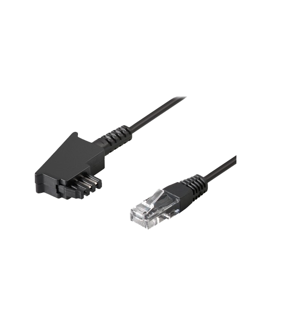 TAE Anschlußkabel 10m TAE-F Stecker an RJ45 schwarz