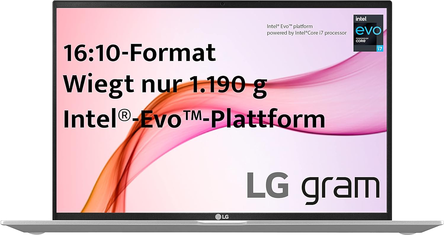 LG Gram 16" 2021 WQXGA i7-1165G7 16 GB / 512 GB SSD W10H 16Z90P-G.AA76G silber - Ohne Vertrag