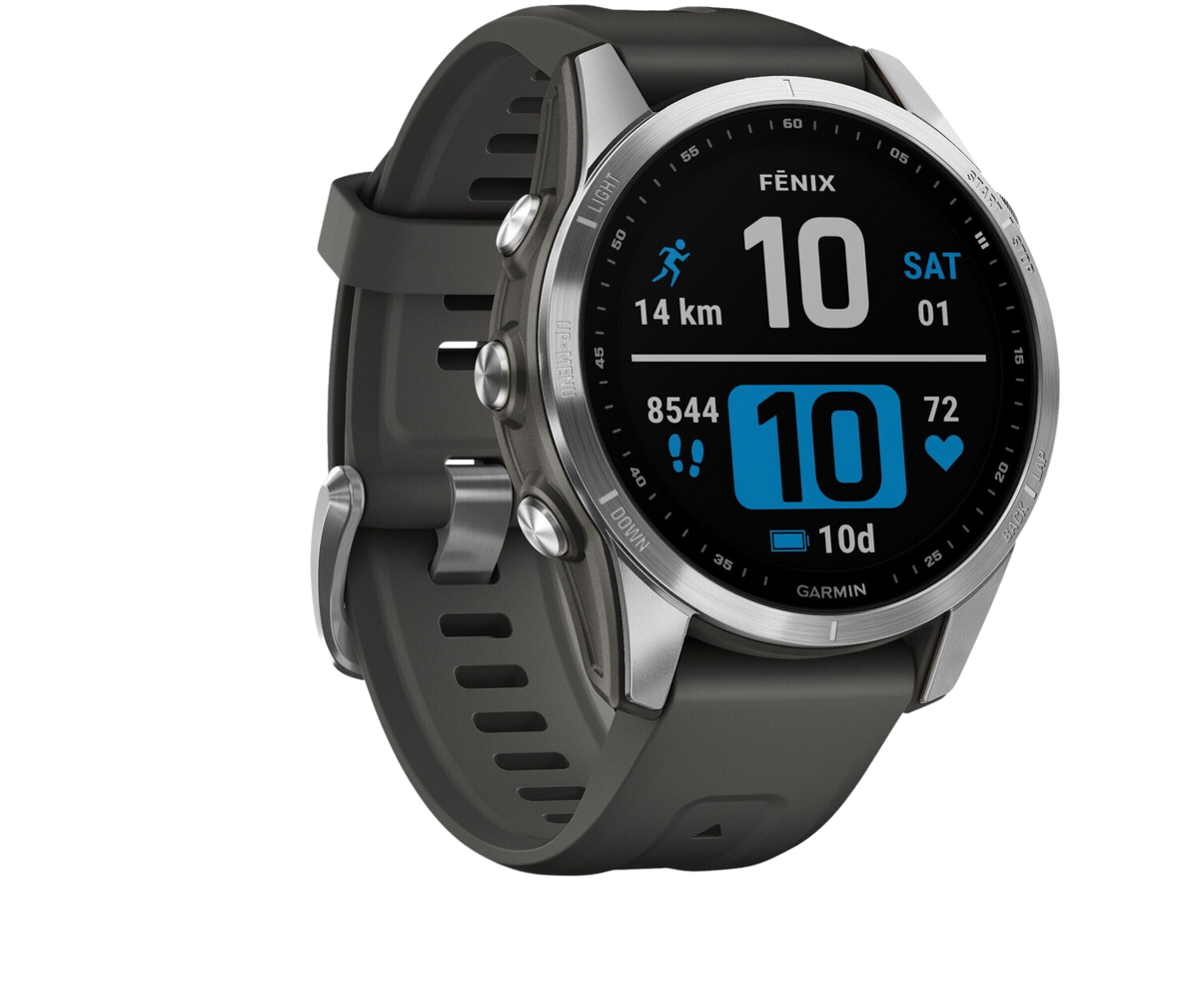 Garmin Fenix 7S Silver 42mm Graphite Band - Ohne Vertrag