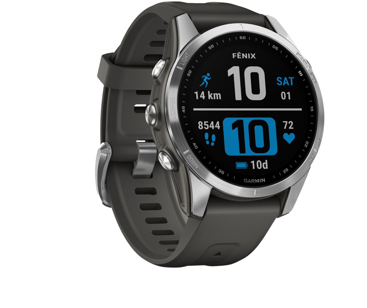 Garmin Fenix 7S Silver 42mm Graphite Band - Ohne Vertrag