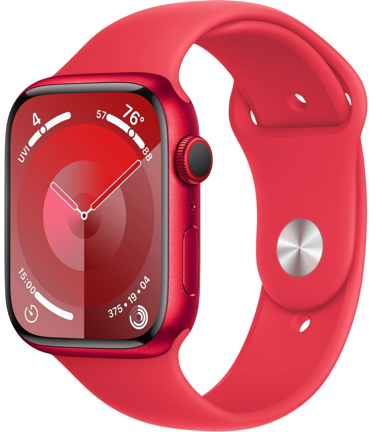 Apple Watch 9 LTE Alu 45mm Sportarmband rot M/L MRYG3 - Ohne Vertrag