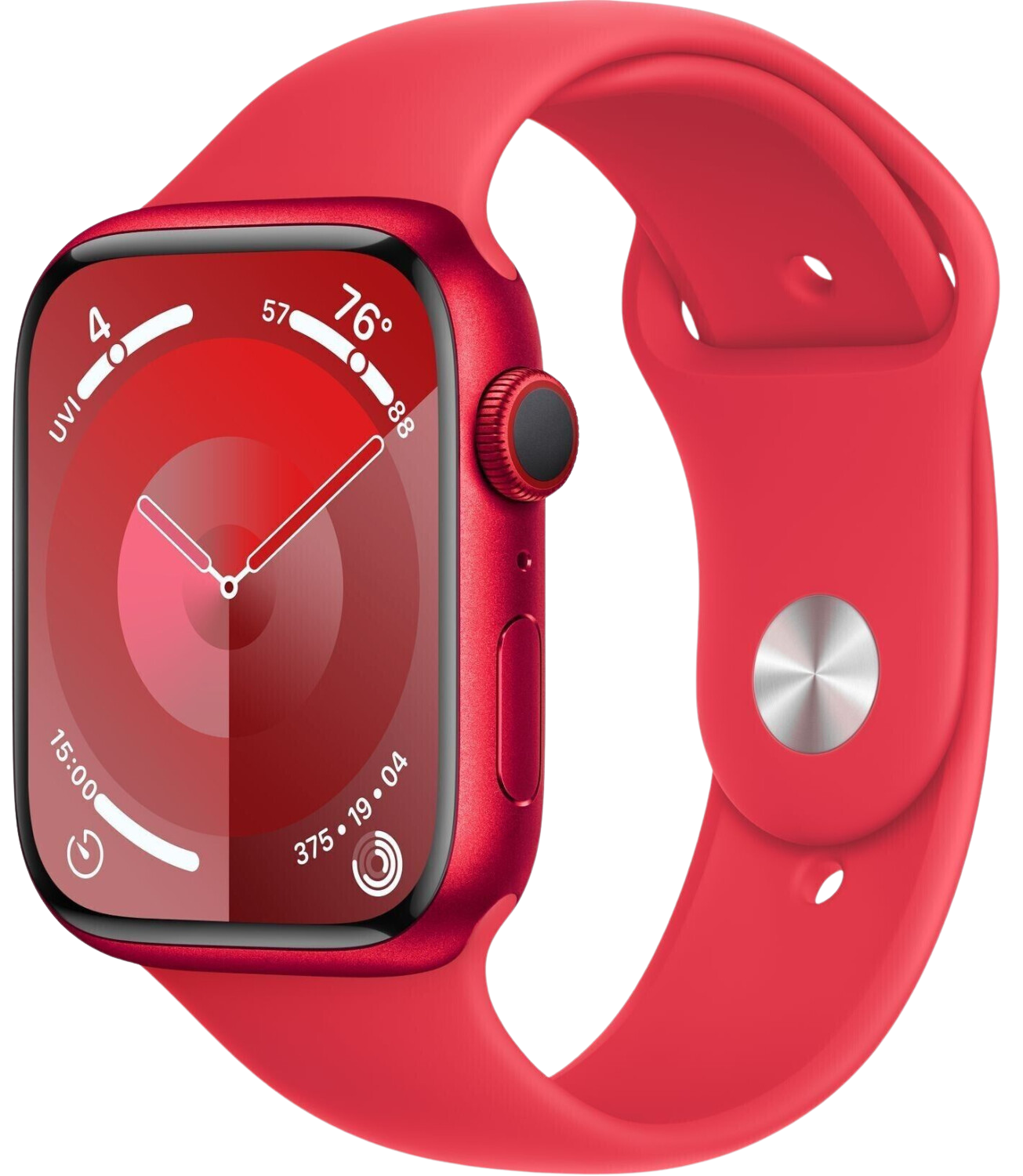 Apple Watch 9 LTE Alu 45mm Sportarmband rot M/L MRYG3 - Ohne Vertrag