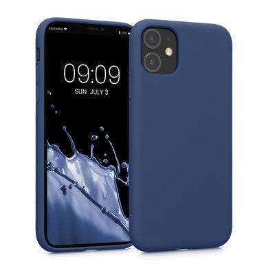 Slim Gummierte Silikon Hülle für Apple iPhone 11 in Marineblau