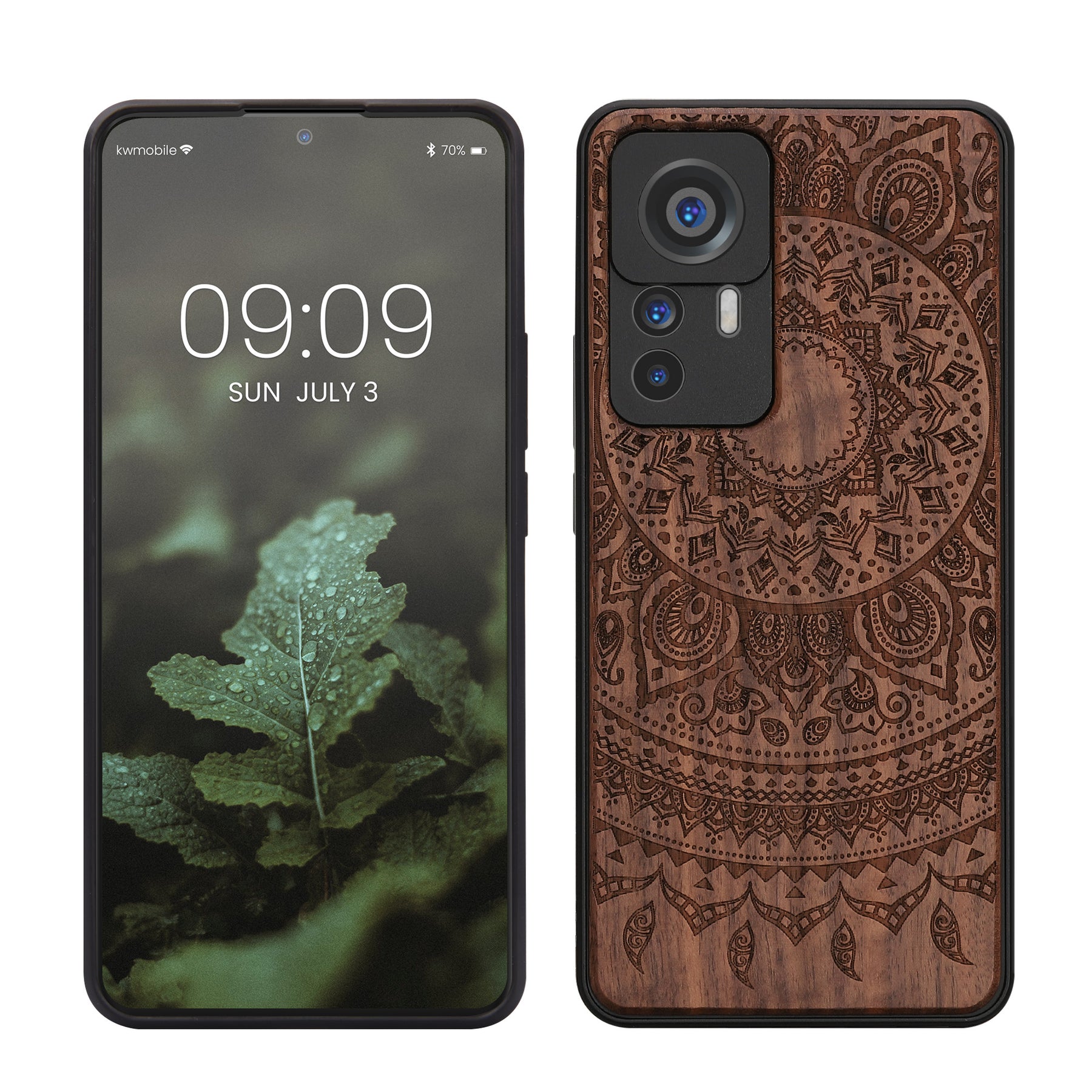 Holz Hardcase mit TPU Bumper für Xiaomi 12T / 12T Pro Indische Sonne