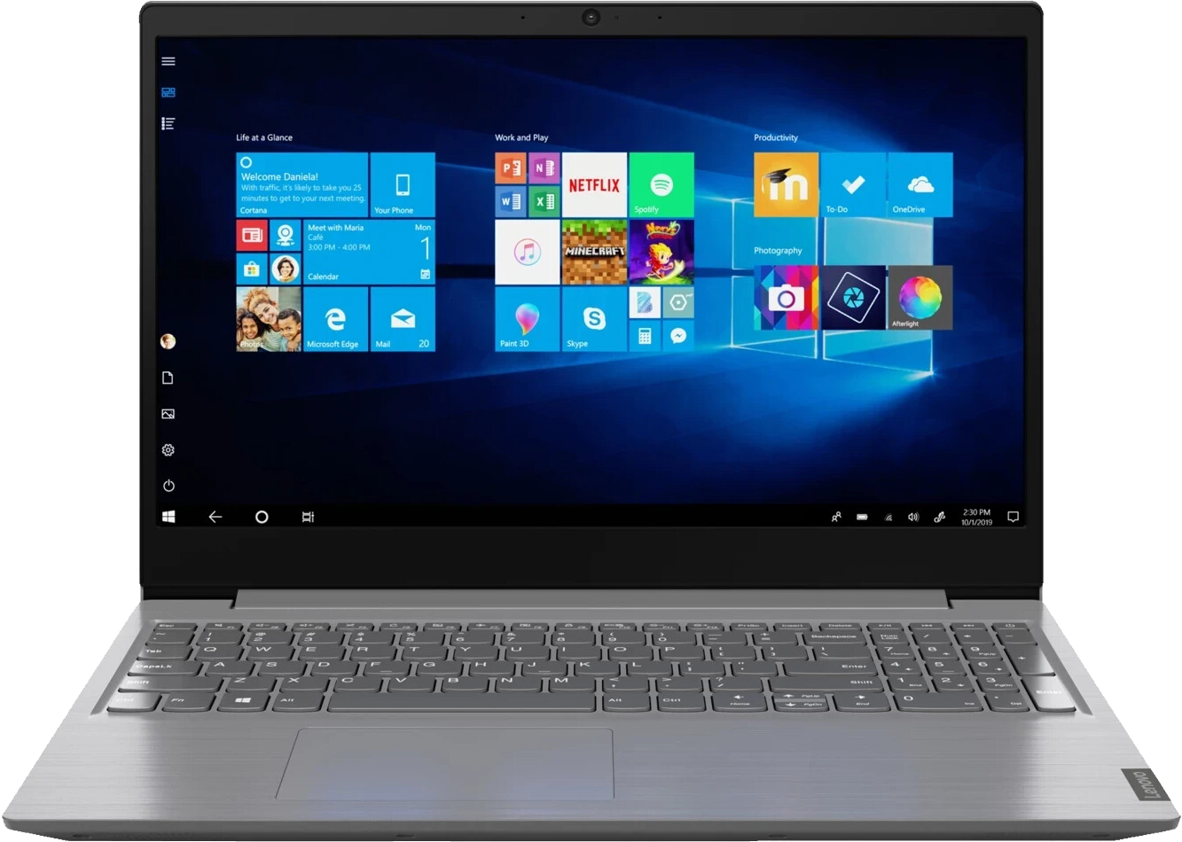 Lenovo V15-IGL 15,6" 2021 FHD Celeron N4020 8 GB / 256 GB SSD W10H 82C3001WGE QWERTZ Grau - Ohne Vertrag