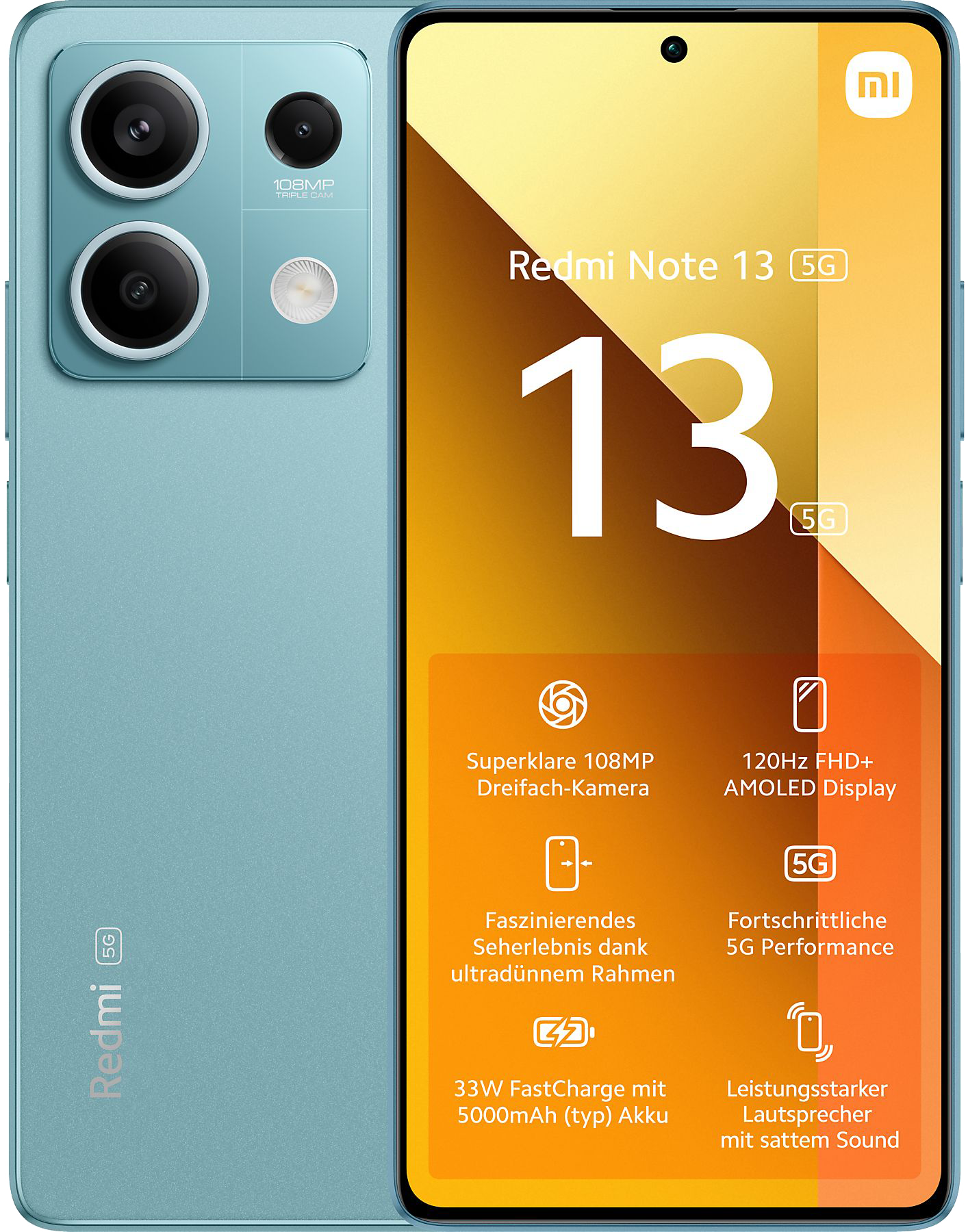 Xiaomi Redmi Note 13 5G Dual-SIM 8 GB RAM blau  - Ohne Vertrag