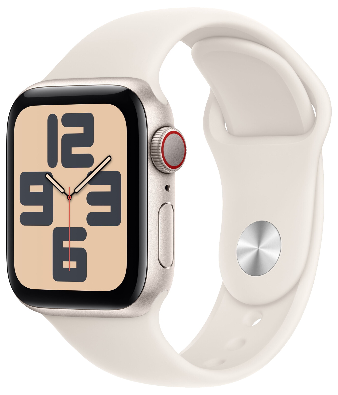 Apple Watch SE 2024 LTE Polarstern Alu 40mm Sportarmband Polarstern S/M MXGJ3 - Ohne Vertrag