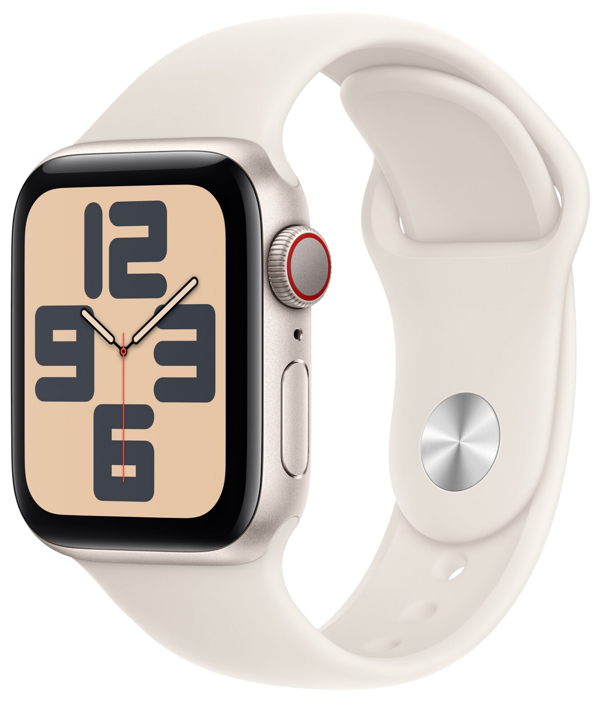 Apple Watch SE 2024 LTE Polarstern Alu 40mm Sportarmband Polarstern S/M MXGJ3 - Ohne Vertrag