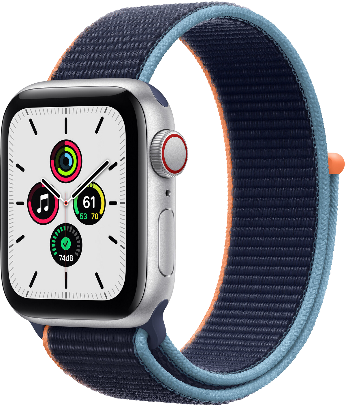 Apple Watch SE LTE Silber 40mm Alu Sport Loop Deep Navy MYEG2  - Ohne Vertrag