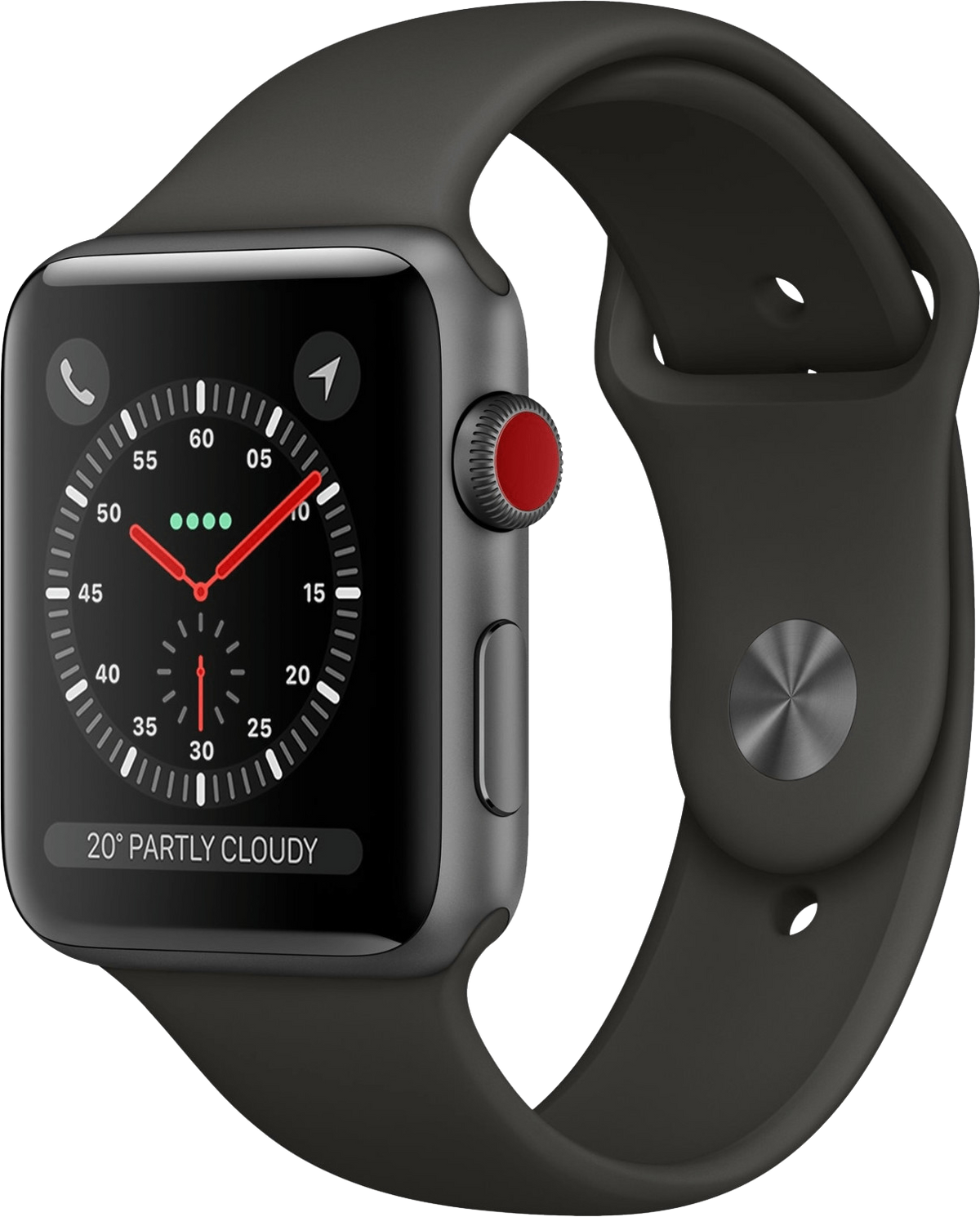 Apple Watch 3 LTE Grau Alu 42mm Sportarmband Grau MTH22 - Ohne Vertrag