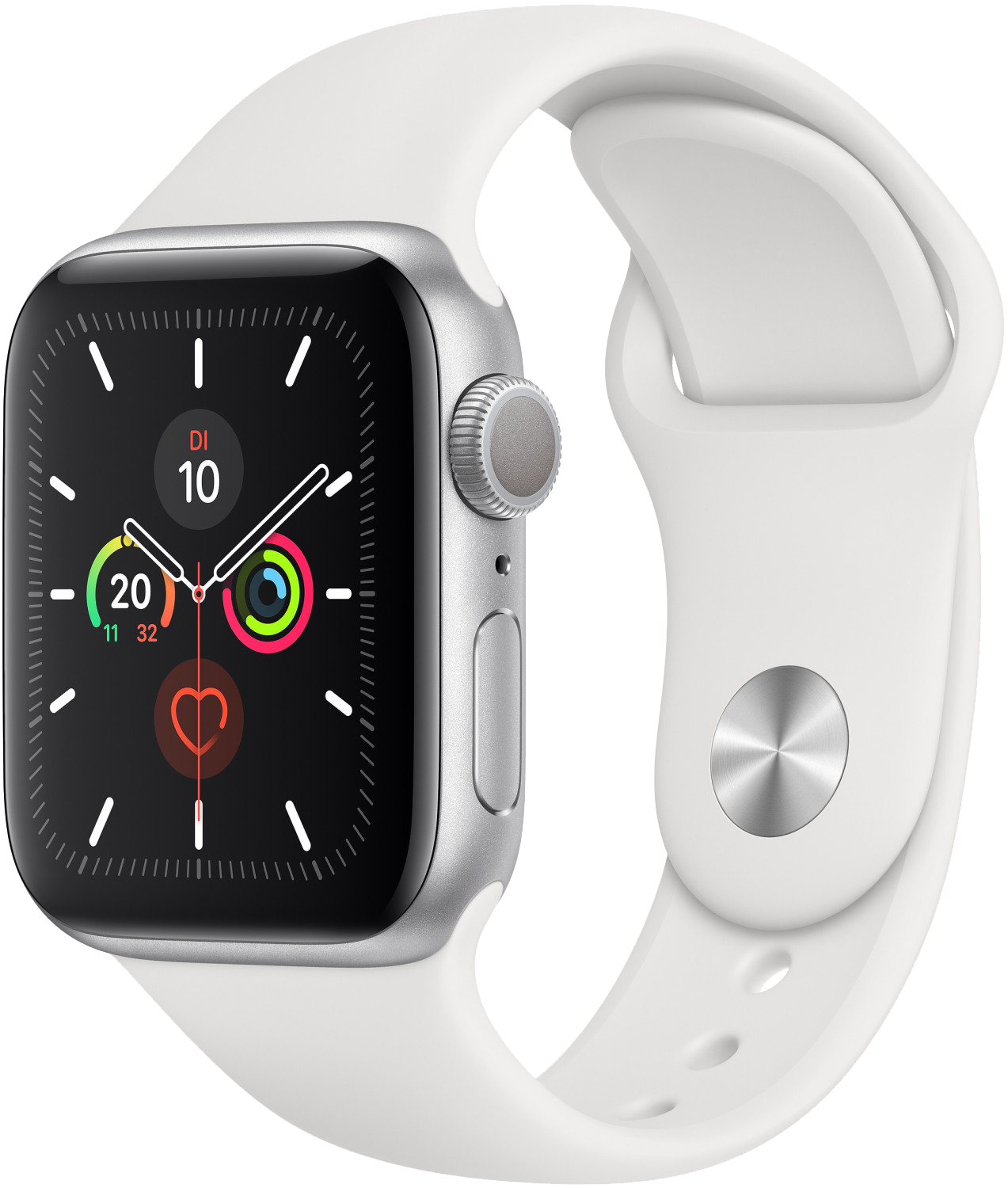 Apple Watch 5 LTE silber Alu 40mm Armband weiß MWX12 - Onhe Vertrag