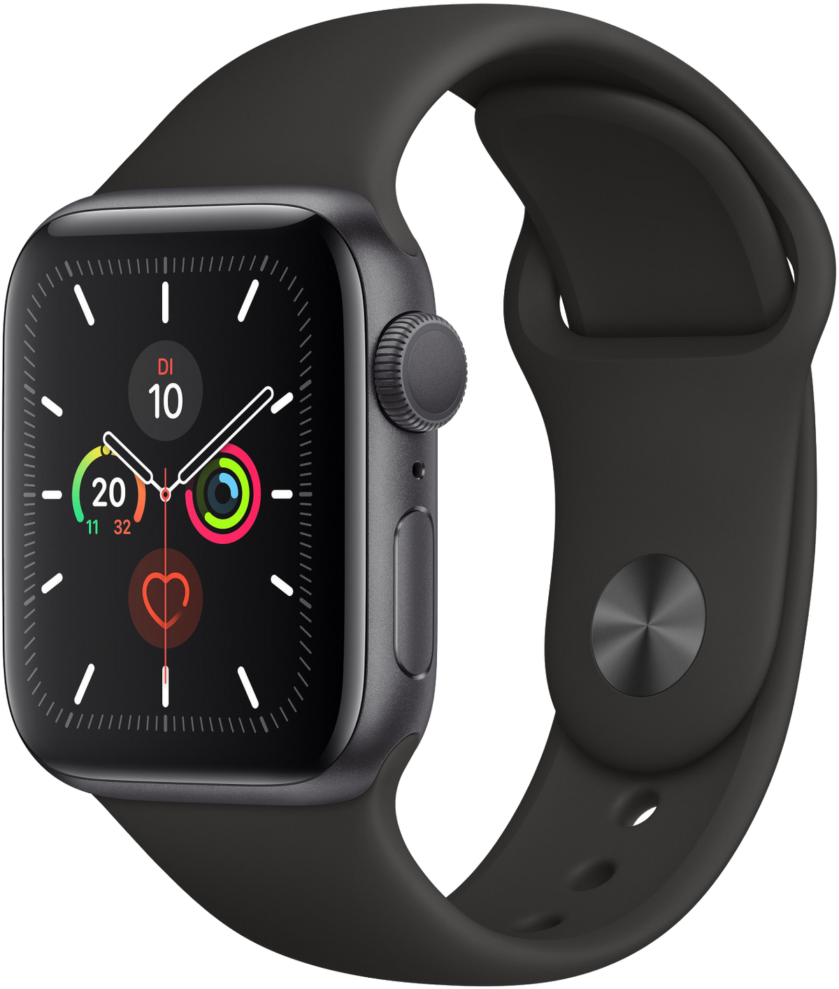 Apple Watch 5 Space Grau Alu 44mm Sportband Schwarz MWVF2 - Onhe Vertrag