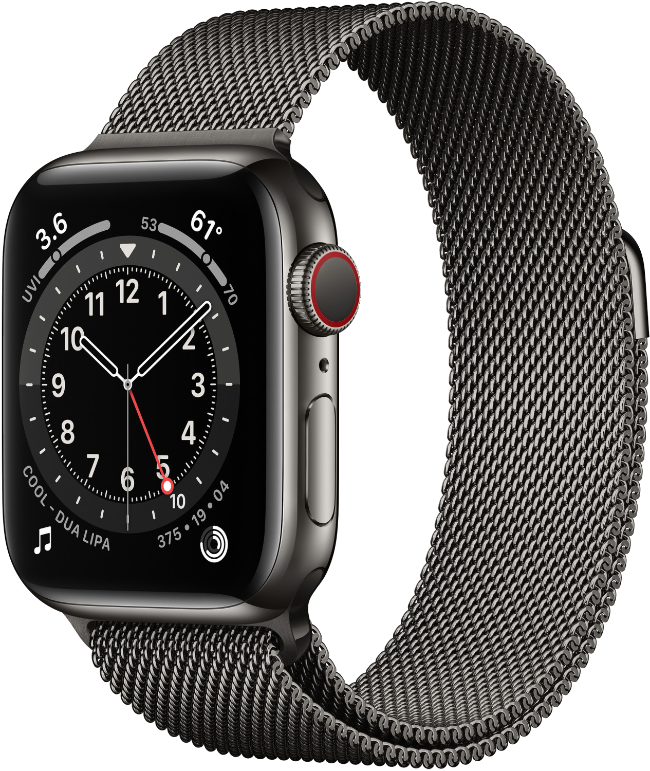 Apple Watch 6 LTE Graphit Edelstahl 40mm Milanaise M06Y3 - Ohne Vertrag