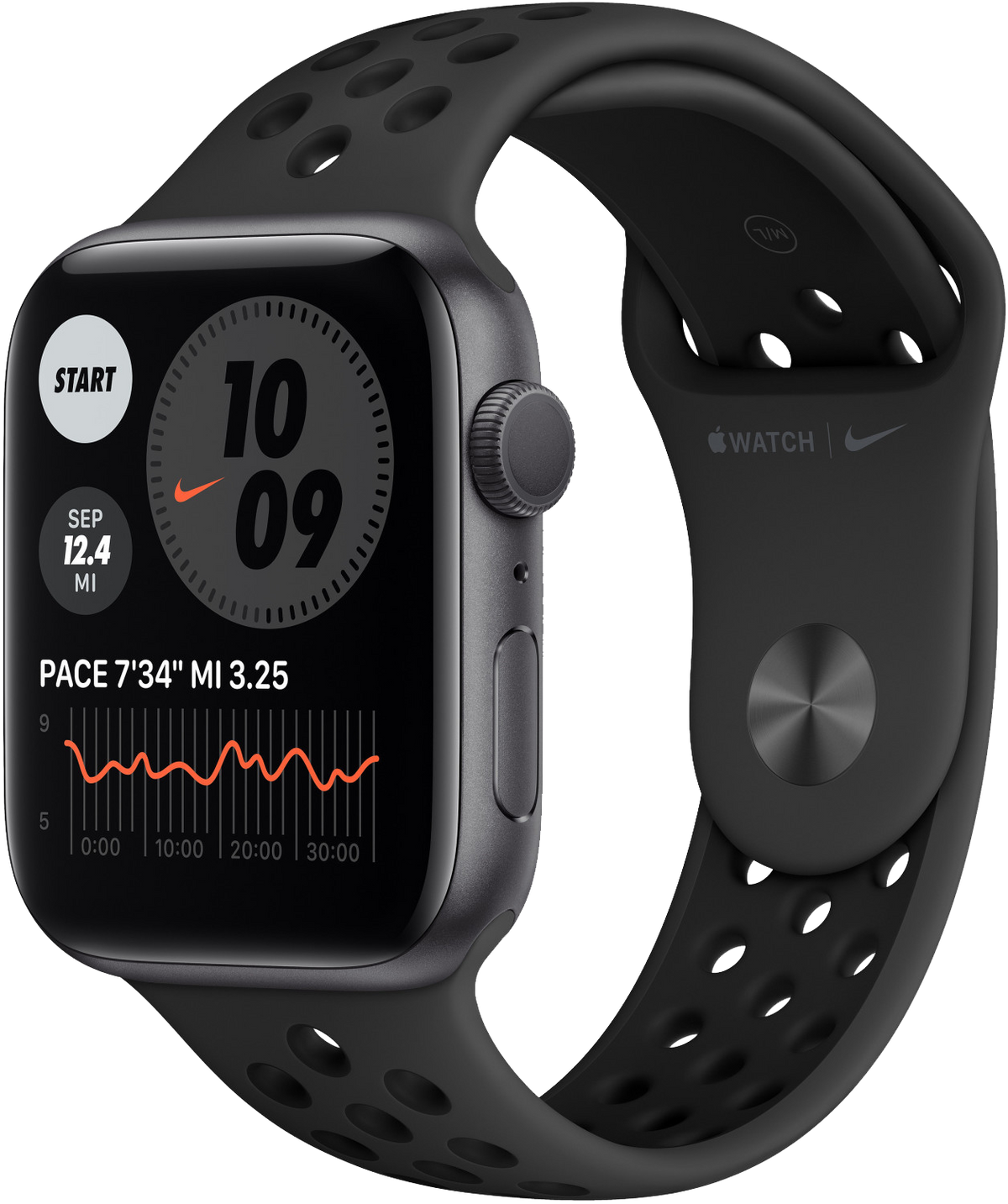 Apple Watch 6 Nike GPS grau Alu 44mm Sportarmband Anthracite MG173 - Onhe Vertrag