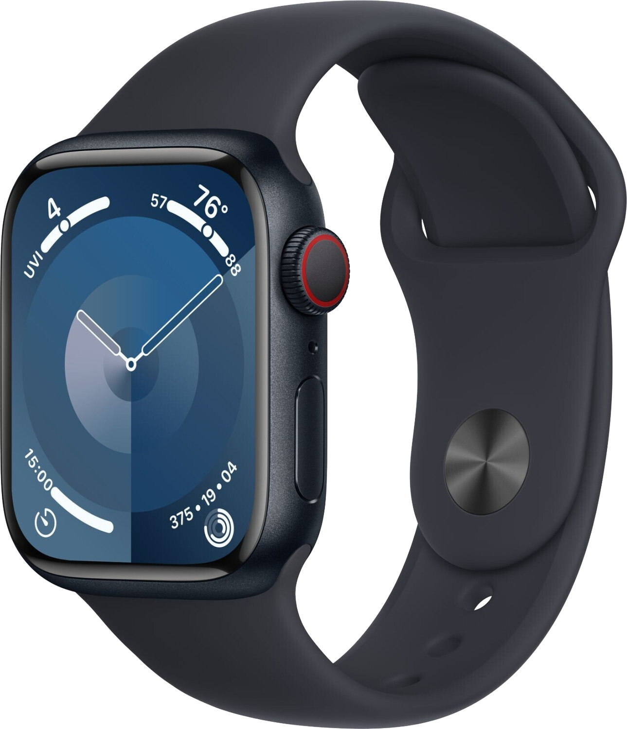 Apple Watch 9 LTE Mitternacht Alu 41mm Sportarmband Mitternacht S/M MRHR3 - Ohne Vertrag