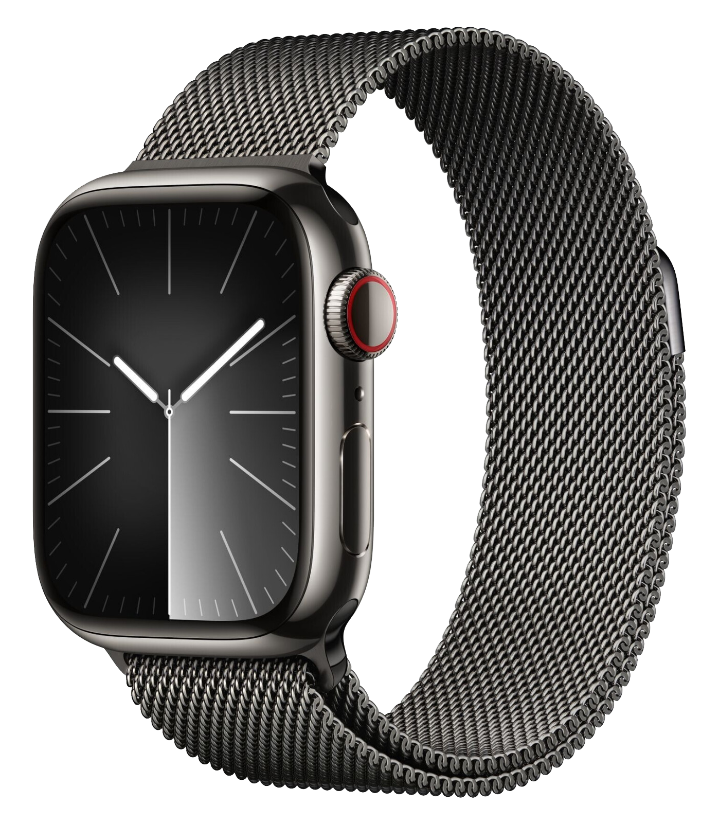Apple Watch 9 LTE Graphit Edelstahl 41mm Milanalse Loop Graphit MRJA3 - Ohne Vertrag