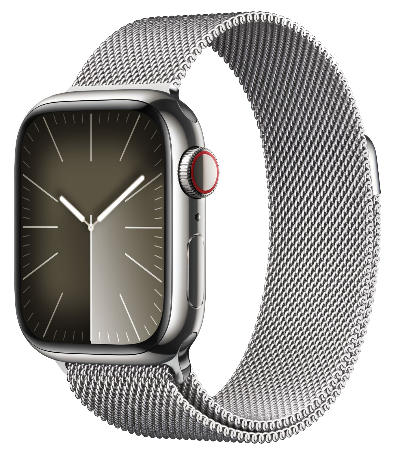 Apple Watch 9 LTE Silber Edelstahl 41mm Milanalse Loop Silber MRJ43 - Ohne Vertrag