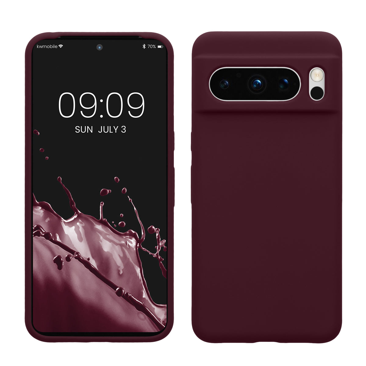 Gummierte Silikon Hülle für Google Pixel 8 Pro in Bordeaux Violett