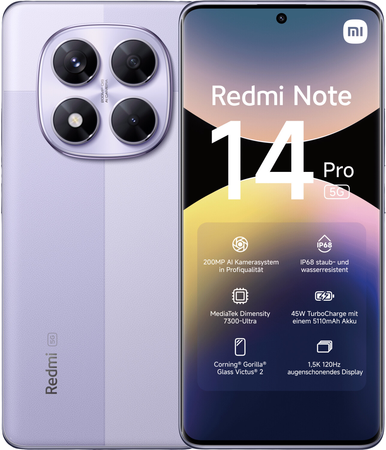 Xiaomi Redmi Note 14 Pro 5G Dual-SIM lila - Ohne Vertrag