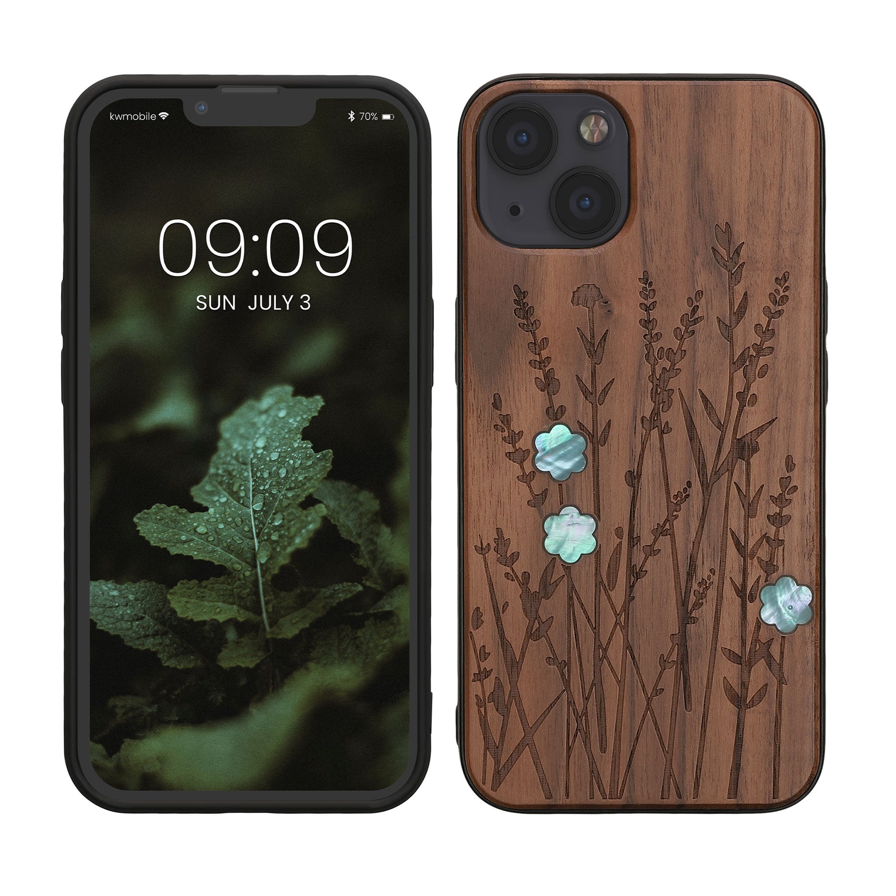 Wood hardcase with TPU bumper compatible with Apple iPhone 13