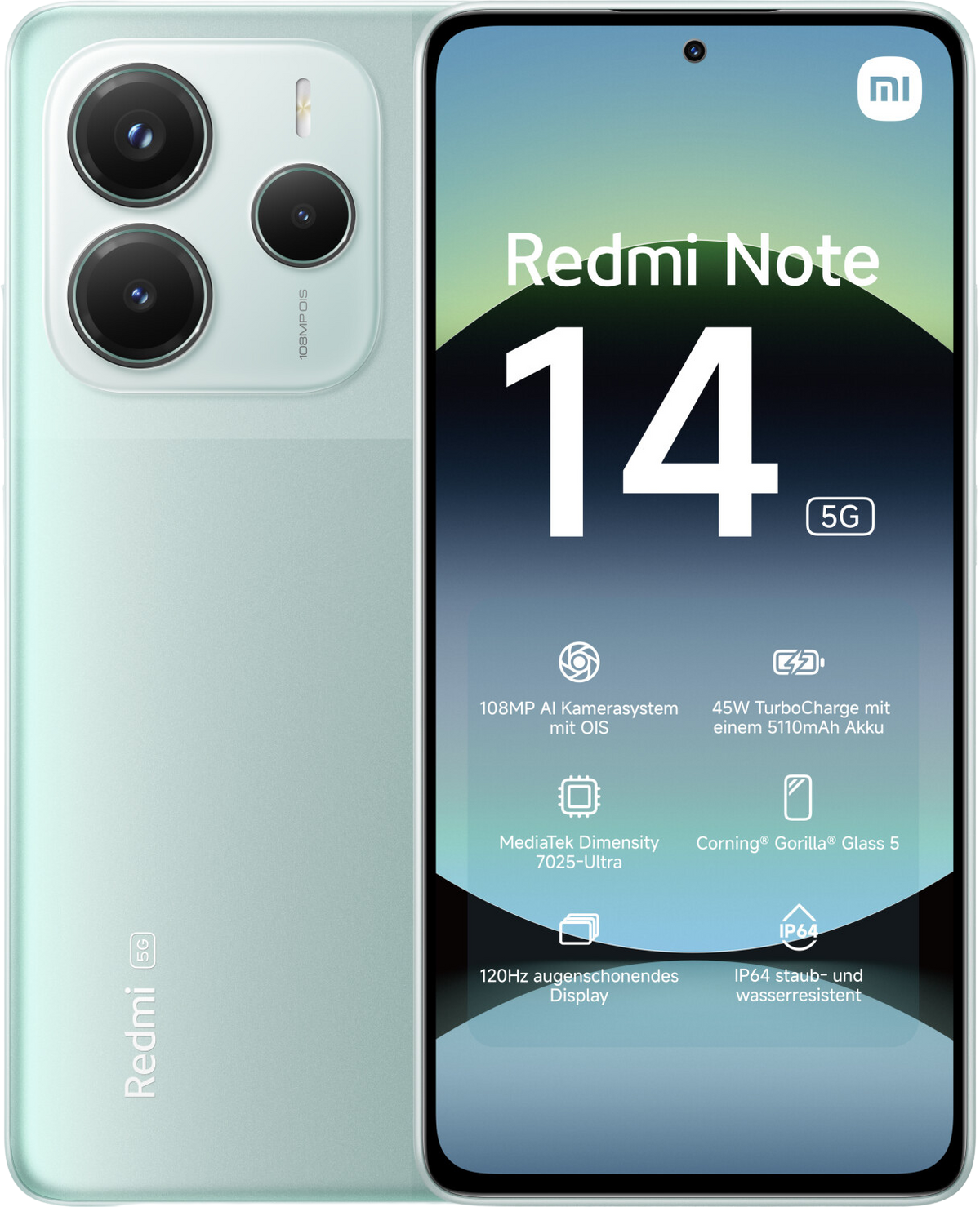 Xiaomi Redmi Note 14 5G Dual-SIM grün - Ohne Vertrag