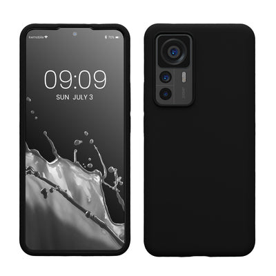 Gummierte Silikon Hülle für Xiaomi 12T / 12T Pro in Schwarz