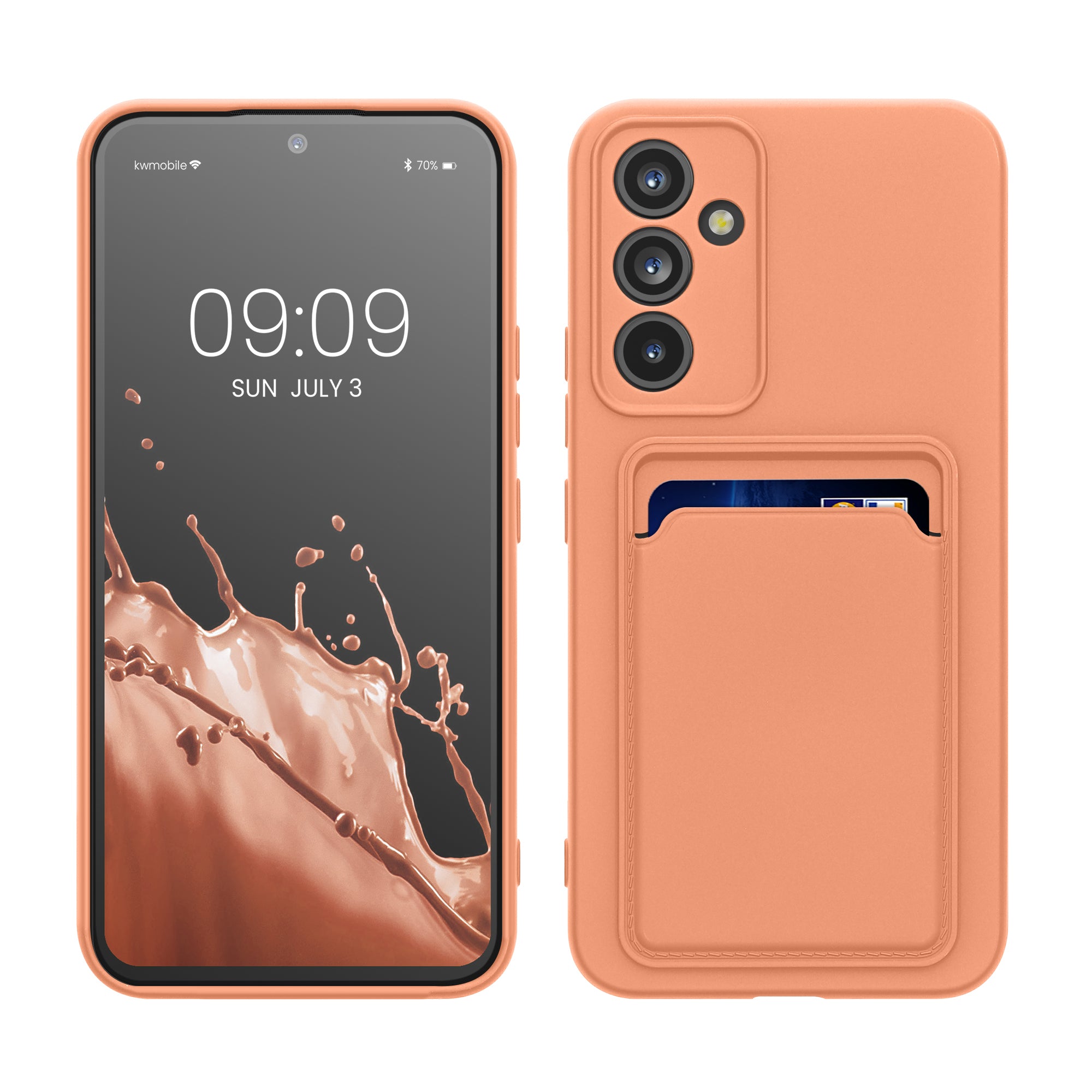 TPU Hülle mit Kartenfach für Samsung Galaxy A54 5G Grapefruit Pink