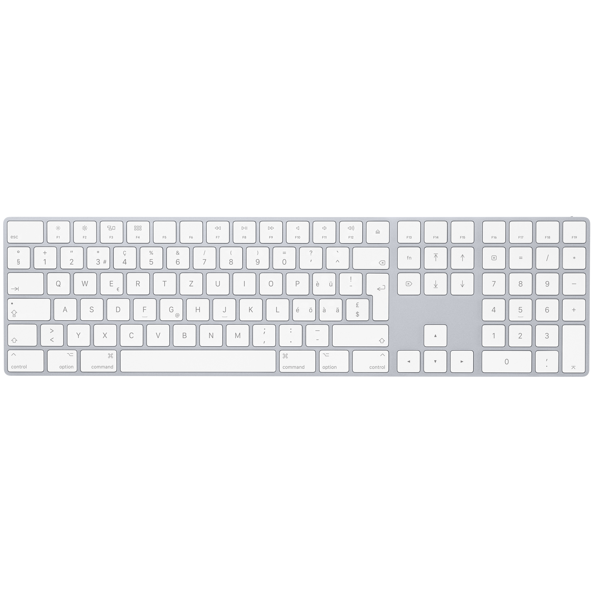 Apple Magic Keyboard with Numeric Keypad A1843 schweizer QWERTZ Tastatur Weiß - Ohne Vertrag