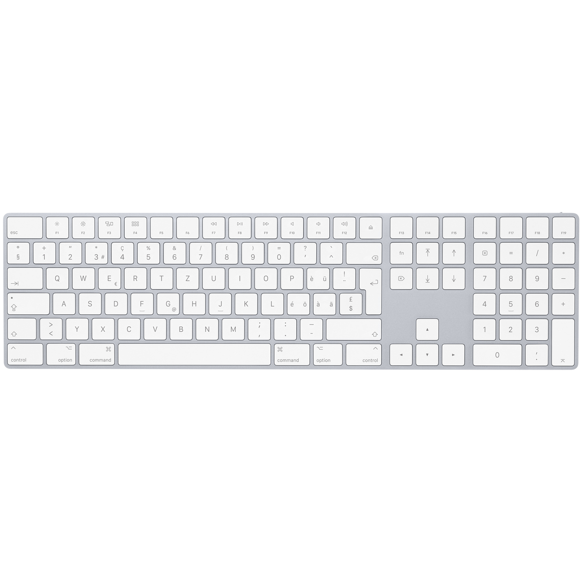 Apple Magic Keyboard with Numeric Keypad A1843 schweizer QWERTZ Tastatur Weiß - Ohne Vertrag