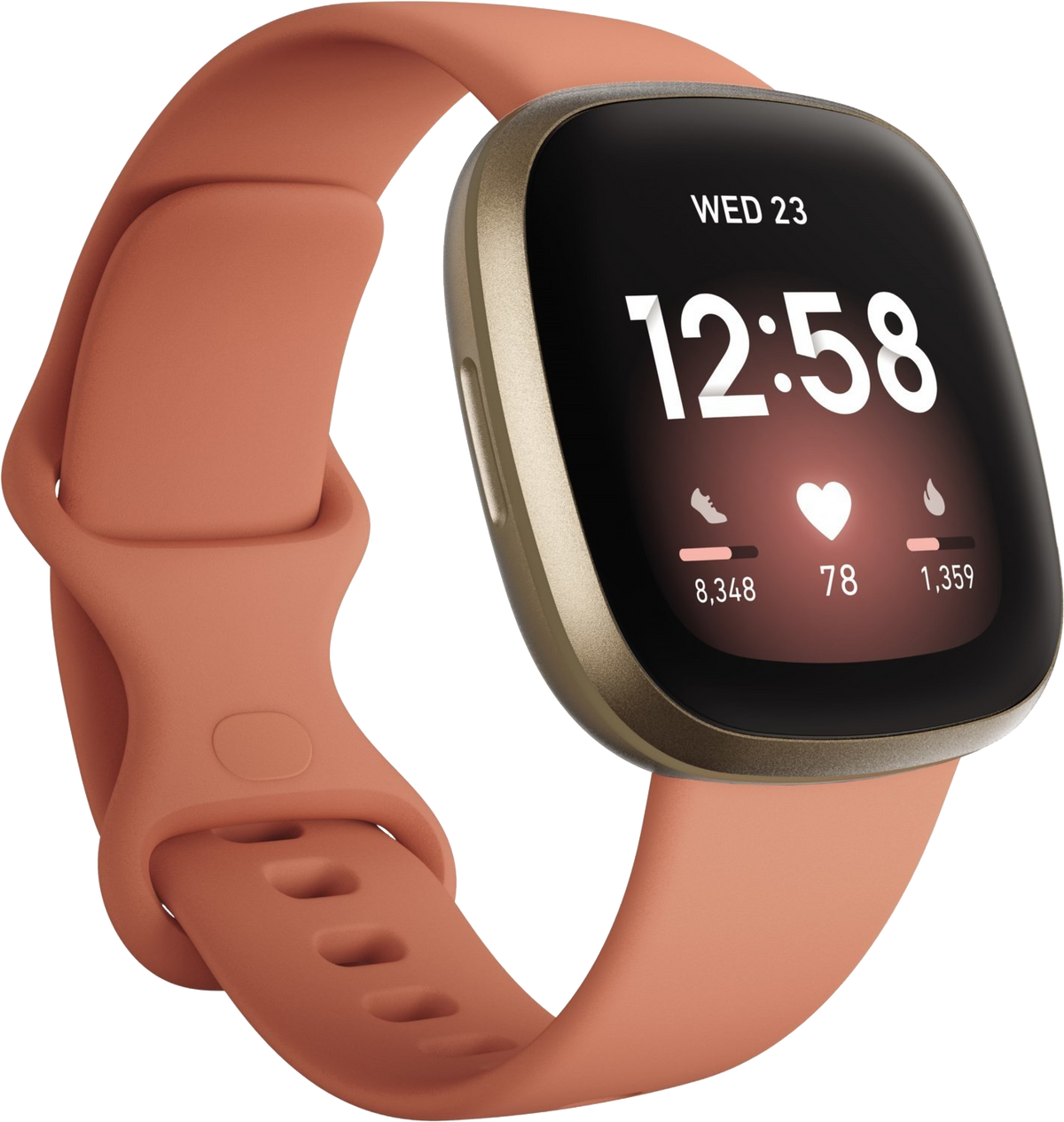 Fitbit Versa 3 41mm gold Alu Armband pink - Ohne Vertrag