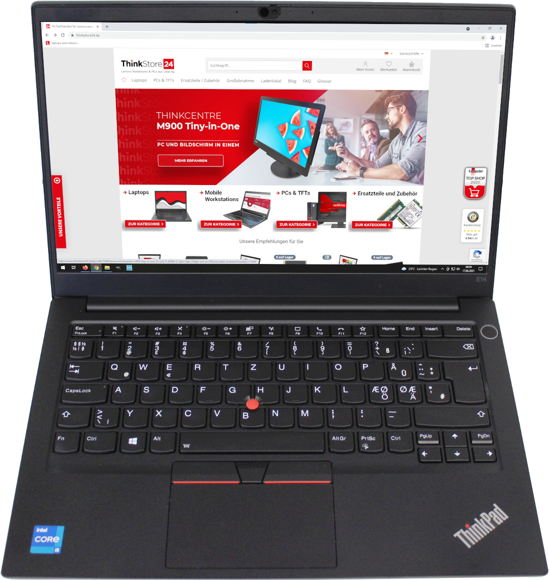 Lenovo ThinkPad E14 G2 14" 2020 FHD i5-1135G7 8 GB / 256 GB SSD W10Pro 20TA000C QWERTZ Schwarz - Ohne Vertrag