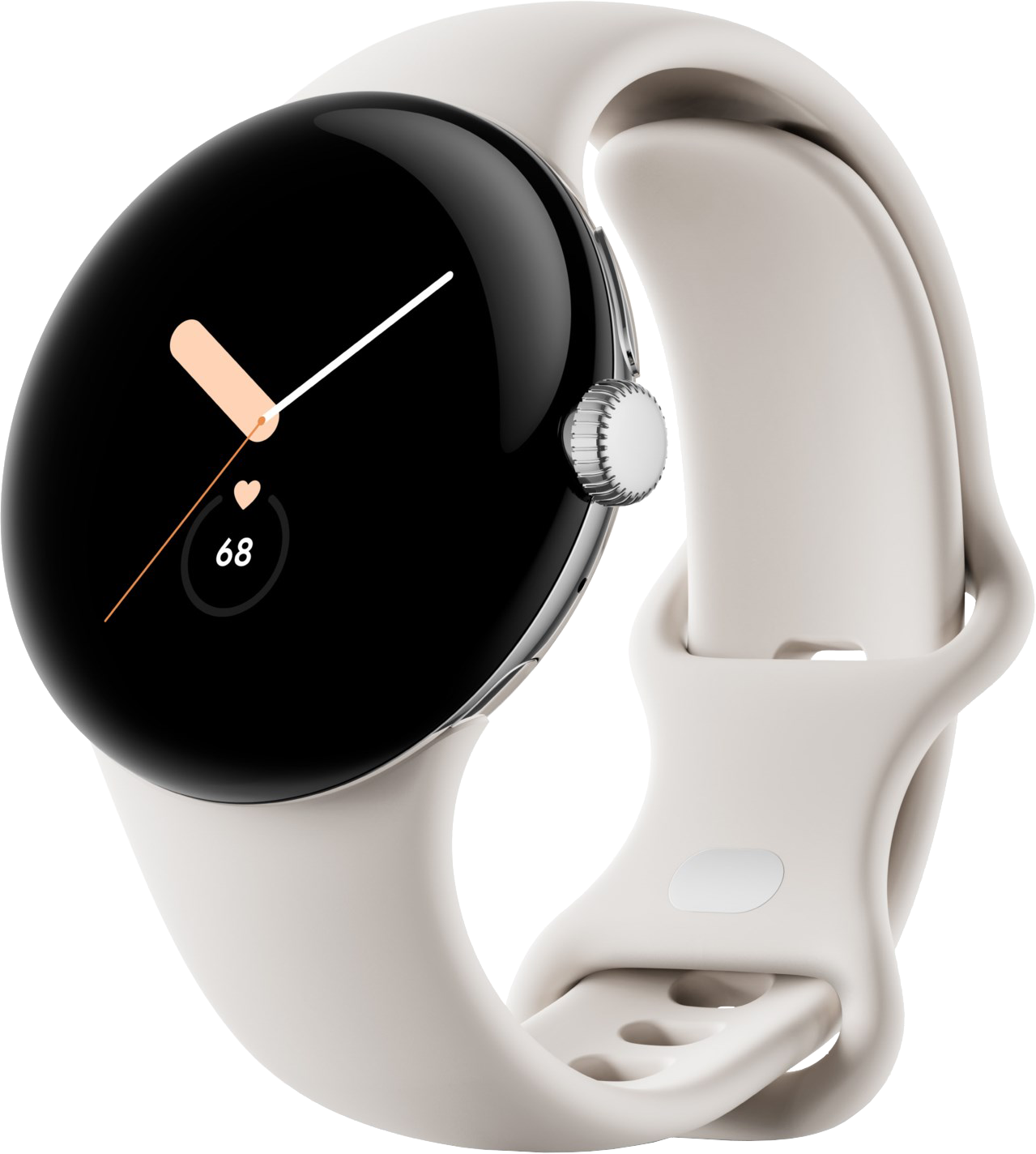 Google Pixel Watch 4G Polished Silver Sportarmband Chalc - Ohne Vertrag