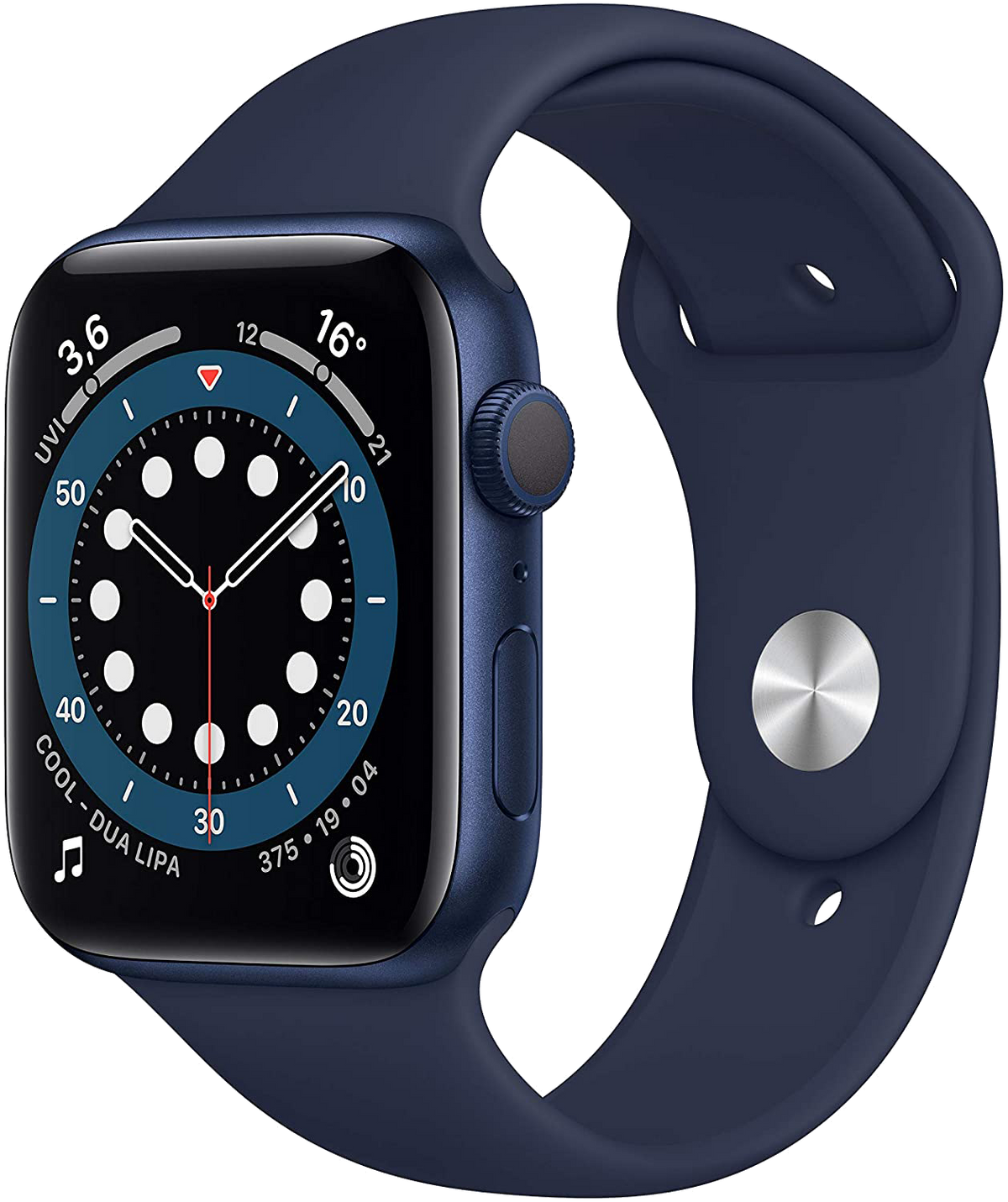 Apple Watch 6 Blau Alu 44mm Sportarmband Dunkelmarine M00J3 - Onhe Vertrag