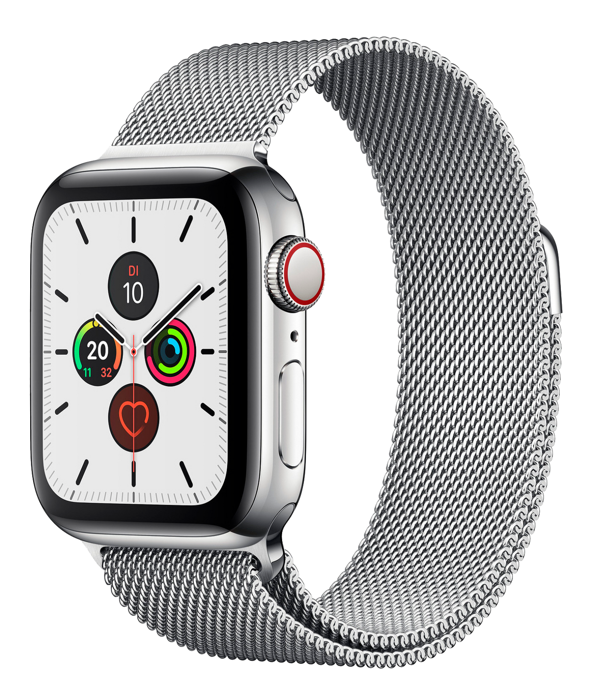 Apple Watch 5 LTE silber Edelstahl 44mm Milanaise armband silber MWWG2 - Ohne Vertrag