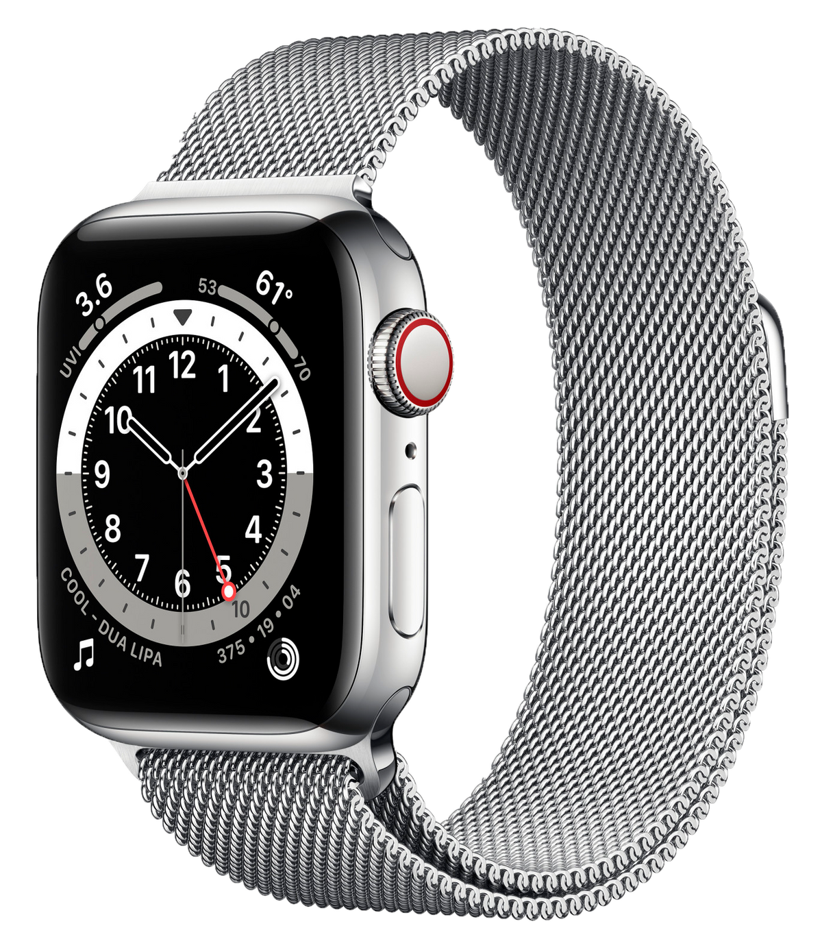 Apple Watch 6 LTE Silber Edelstahl 40mm Milanaise M06U3 - Ohne Vertrag