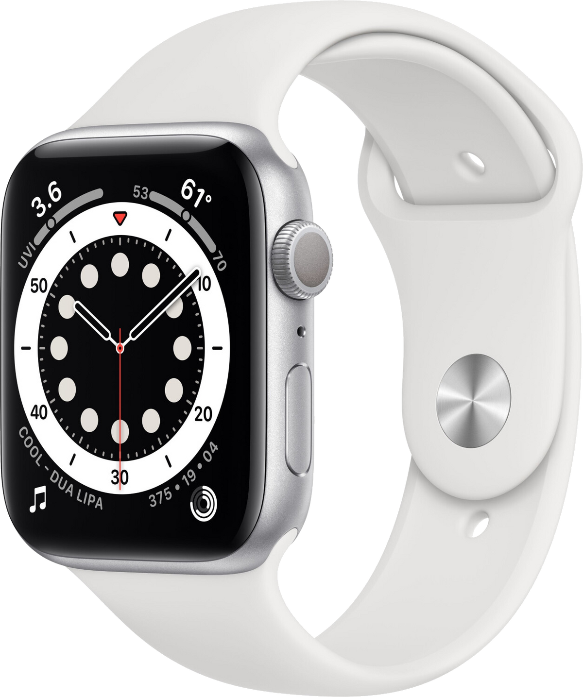 Apple Watch 6 Silber Alu 44mm Sportarmband Weiß M00D3 - Onhe Vertrag