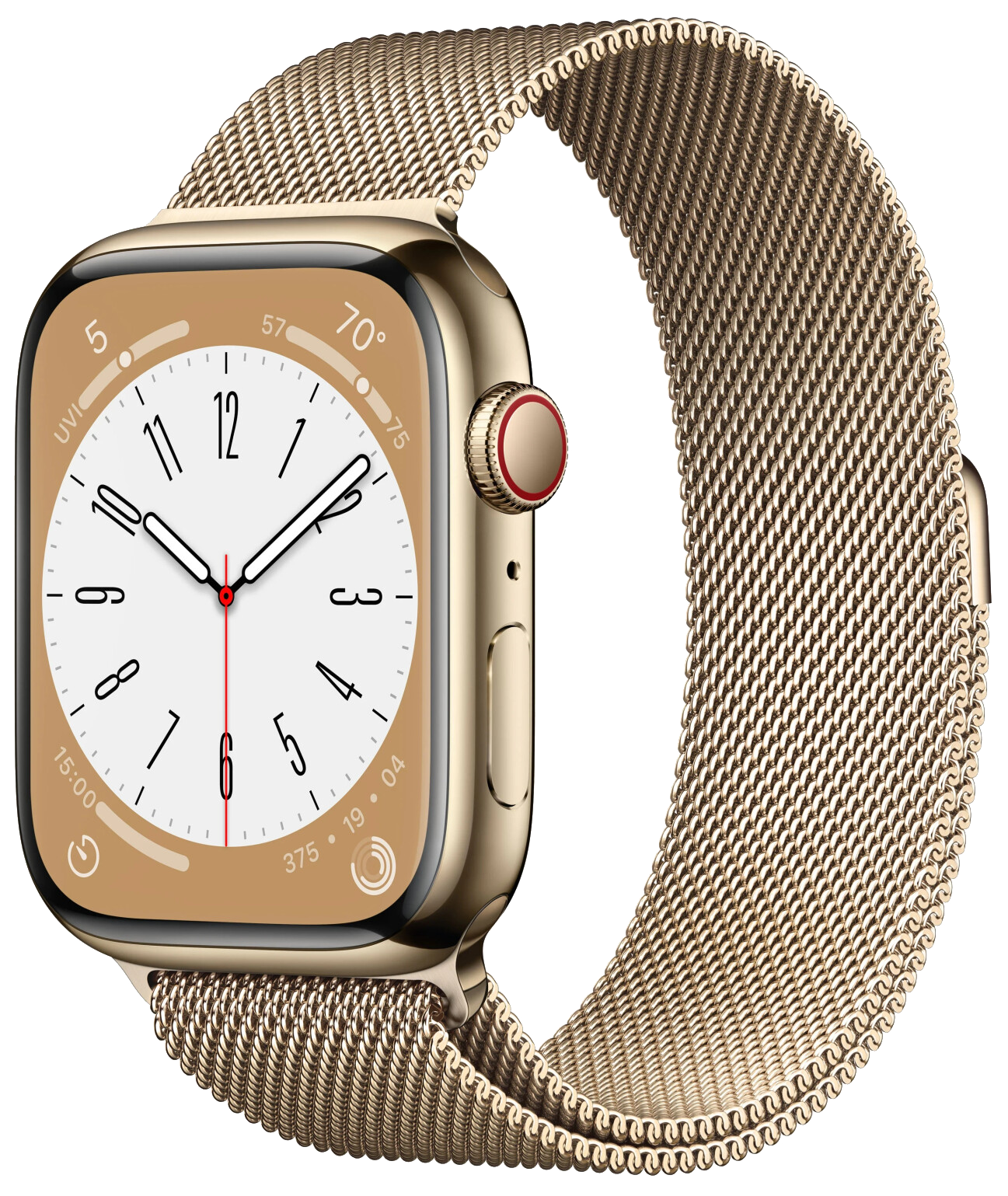 Apple Watch 8 LTE gold Edelstahl 45mm Milanaise Gold MNKQ3 - Ohne Vertrag