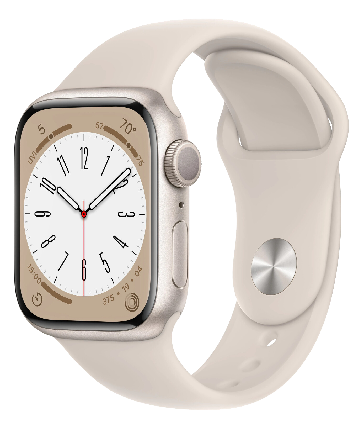 Apple Watch S8 GPS 41mm Alu Polarstern Sportarmband Polarstern MNP63 - Ohne Vertrag