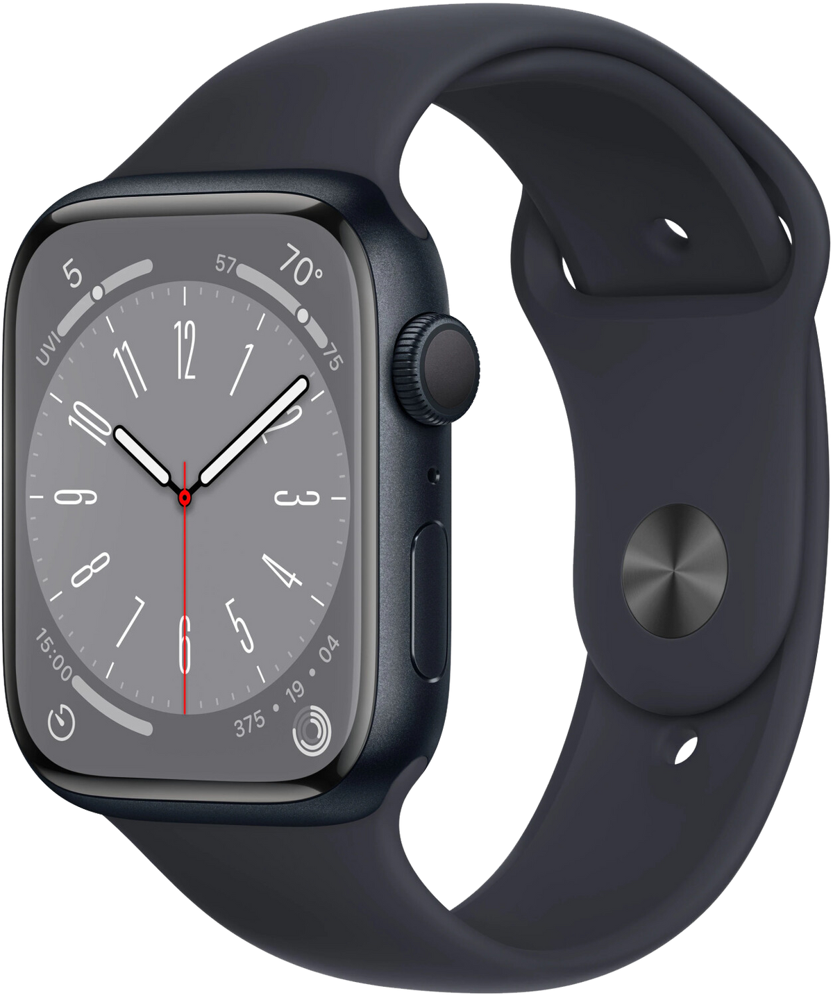 Apple Watch S8 GPS Mitternacht Alu 45mm Sportarmband Mitternacht MNP13 - Onhe Vertrag